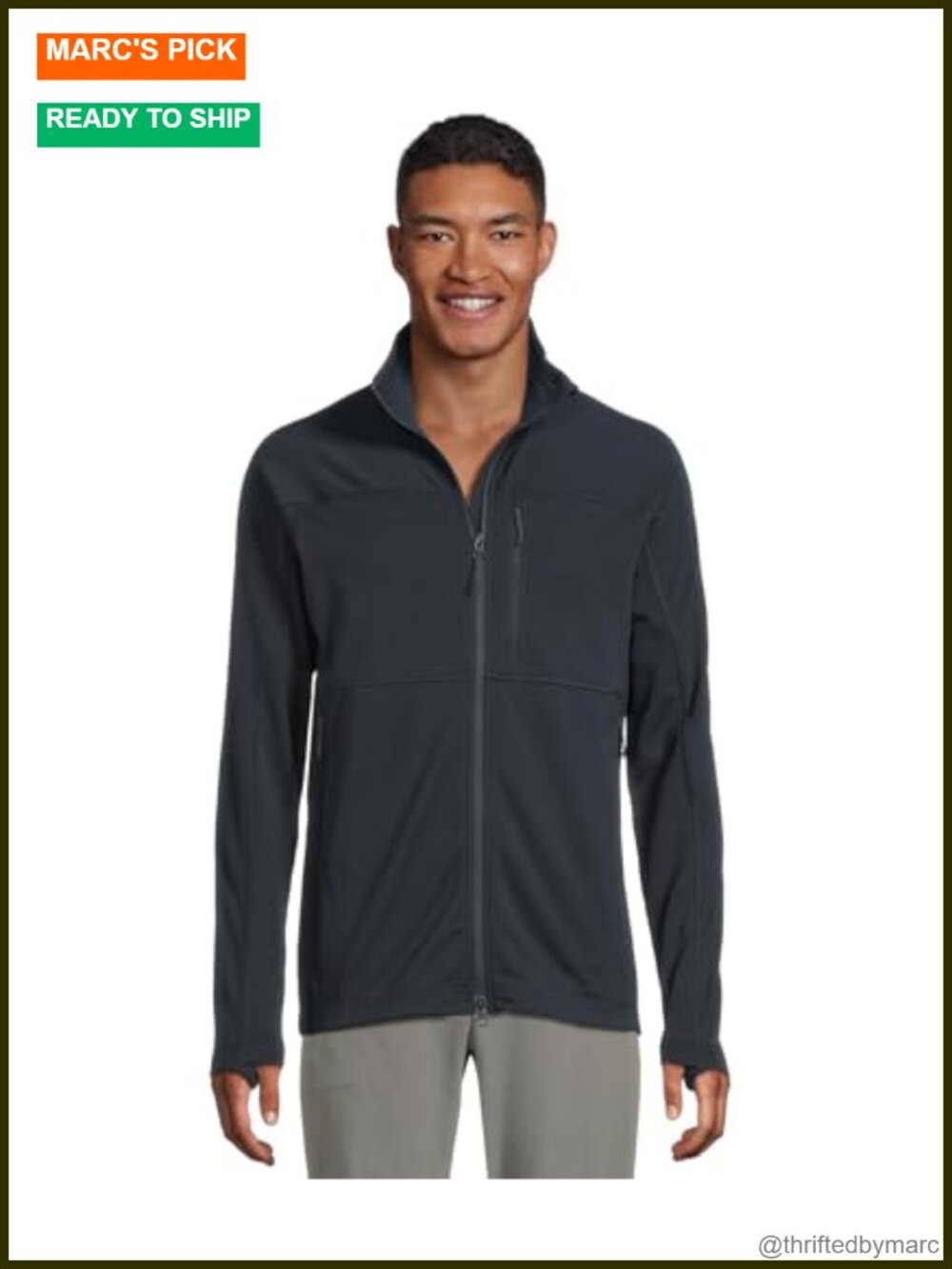 Men's Fleece Jacket Lightweight Recycled Polyester Hiking